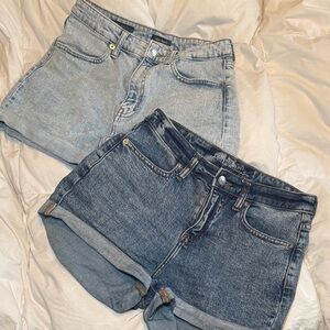 Wild Fable Women's Jean Shorts - Light Blue and Dark Blue